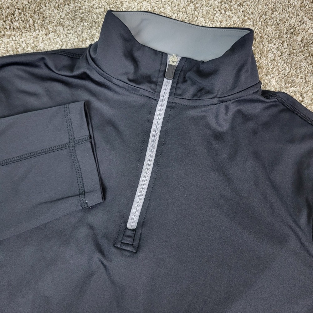 Rorie Whelan Golf Mens Medium Solid Black Performance Stretch Quarter Zip LS